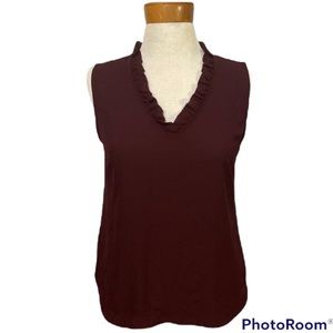 Ann Taylor size XS burgundy sleeveless top